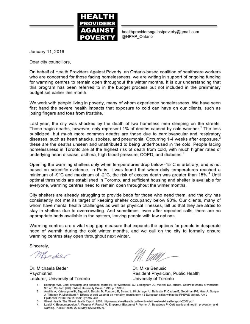 Letter to Toronto Councillors on Warming Centres Jan 11 2016.jpg